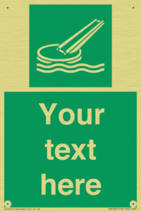 Custom sign safe condition Marine evacuation slide